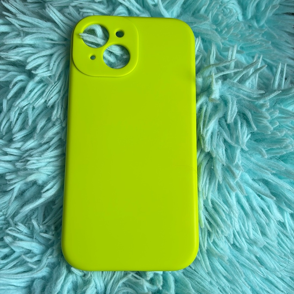 Neon/lime green iPhone 15 case silicone